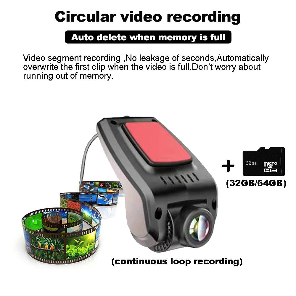 Full HD ADAS Night Vision 1080P Car Radio DVR Front And Rear Automatic Recording Camera Auto Video Recorder Dual Lens Camcorde