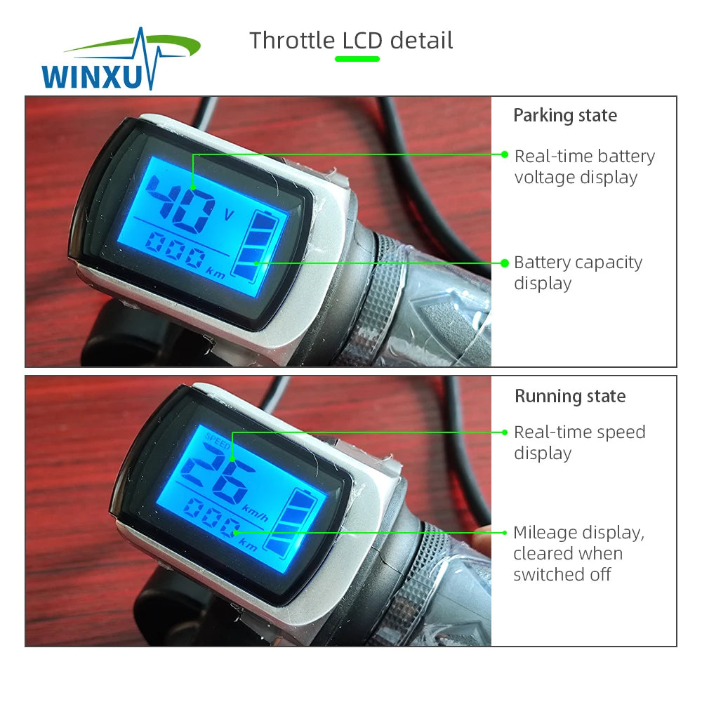 36V 48V 800W 35A Electric Scooter Brushless Motor Universal Controller LCD Speed Display Throttle Kit for Motorcycle Bicycle