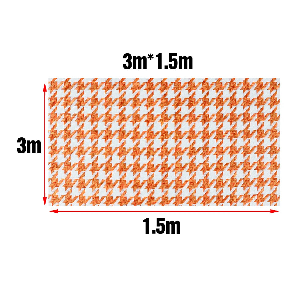 Houndstooth Cotton Linen Upholstery Fabric 1x1.5m Black-White Car Seat Door Panel Headliner