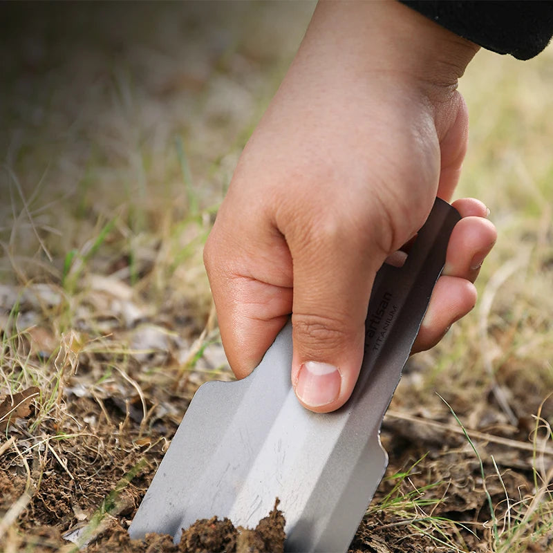Tiartisan Titanium Corrosion-resistant Garden Hand Shovel Outdoor Camping Hiking Backpacking Mini Ultralight Portable Trowel