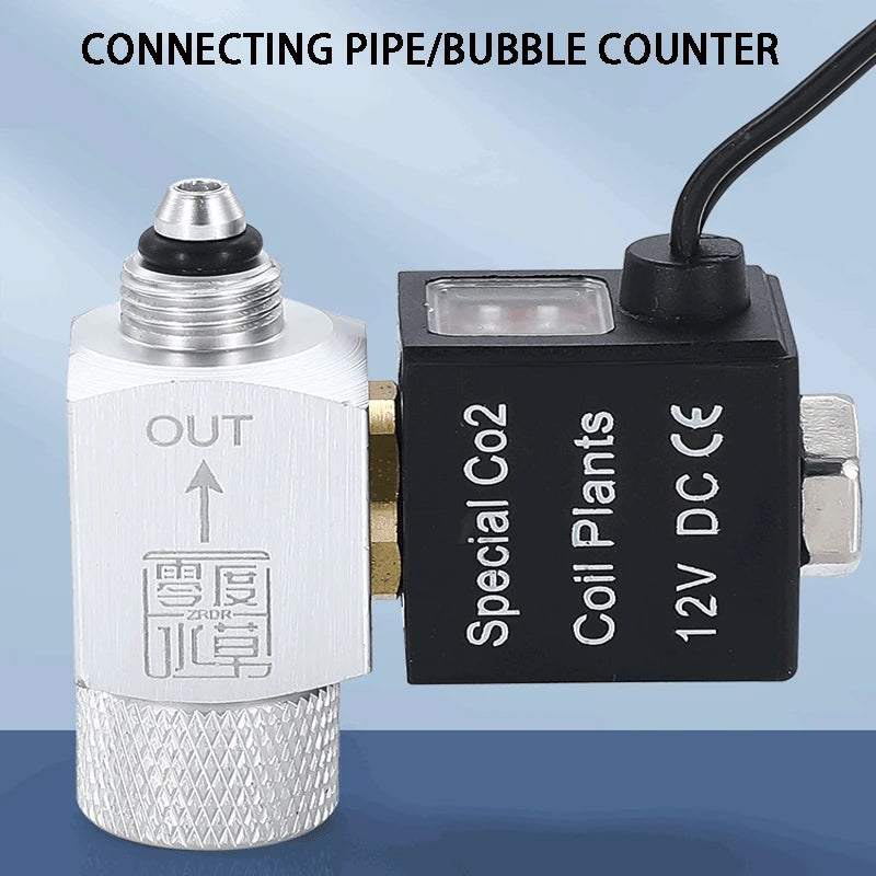 ZRDR Aquarium Co2 Solenoid Valve Regulator 110V-220V Low Temperature Co2 Aquarium Fish Tank Electric Magnetic Valve EU US  DC12V