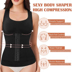 1PC Highly Elastic Women'S 3in1 Camisole Seamless Waist Trainer Removable Bra Pad Hook Adjustable Tummy Control Shaping Tank Top