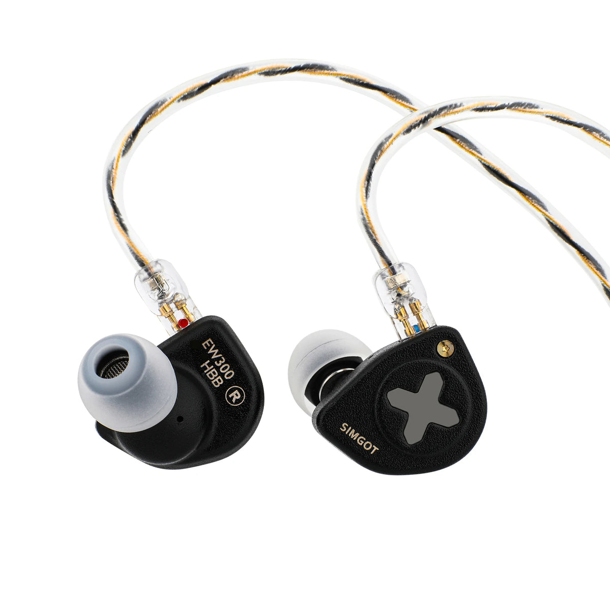 SIMGOT HBB EW300 1DD+1Planar+1PZT Hybrid Driver In Ear Monitor Earphone with Silver-plated OFC 0.78mm cable and CNC Alloy case