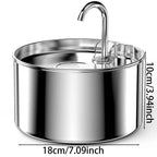 ZYFeeder 2.2L/74oz Cat Automatic Water Fountain Stainless Steel Cat and Dog Pet Drinking Bowl Water Dispenser ( No 5V 1A Plug）