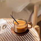 Heat-Resistant Glass Tea Cup With Filter Multi-Purpose Tea Separation Mug Wooden Handle Coffee Cup Kung Fu Teaware 200ml