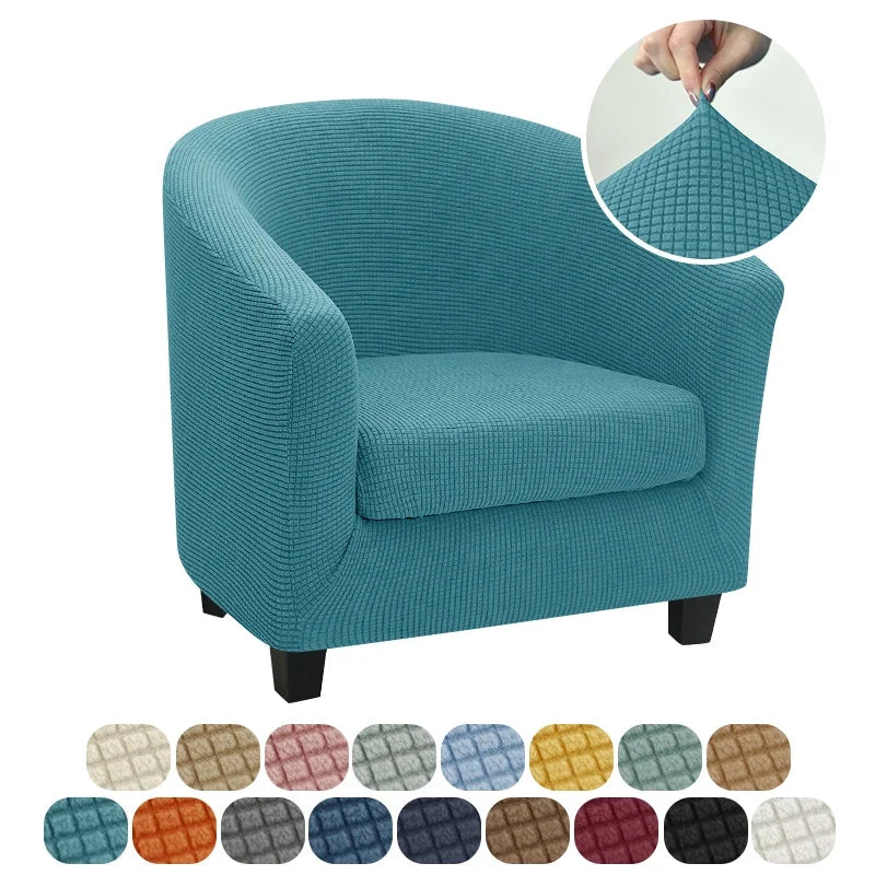 Jacquard Club Tub Chair Cover Stretch Accent Armchair Slipcover Cushion Cover Elastic Single Sofa Slipcovers for Living Room