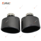 Universal Car Matte Carbon Fiber Muffler Tip Exhaust Pipe Nozzle Decoration Stainless Silver&Black Tilting Left Right Oval