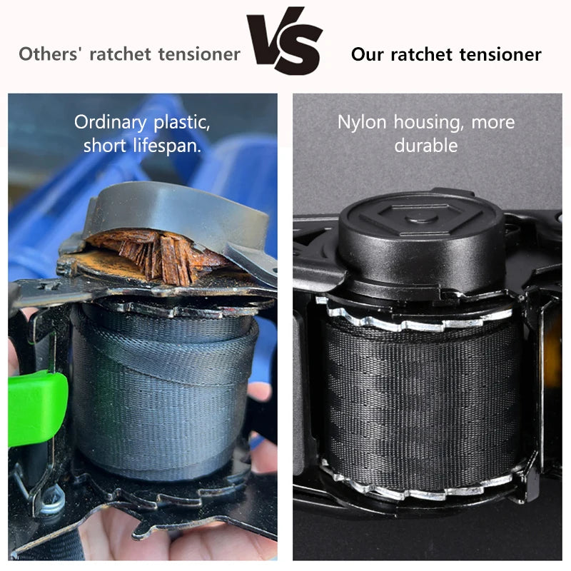 Automatic Retractable Ratchet Strap 3.3m 680kg Quick Release Tie Down Belt with S-Hooks