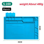 Silicone Soldering Pad Desk Platform Mat for Welding Station Iron Phone PC Repair Magnetic Heat Insulation No Lead S-160
