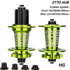 ZTTO Mountain Bike Hub 32 Holes 6 Pawls Disc Brake Bearing 10 11 12 Speed XD Thru Axle Quick Release Bicycle Wheel 142 135mm