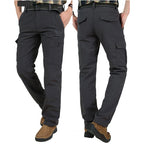 2024 Outdoor Work Tactical Pants Men Winter Casual Cargo Trousers Waterproof Fleece-lined Pant Elastic Hiking Traveling Workwear