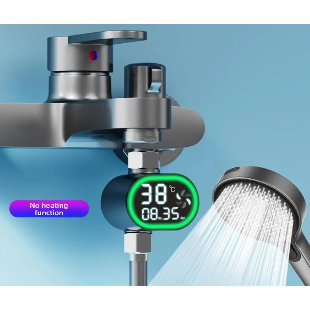 LED Digital Shower Thermometer Temperature Display, Water Flow Powered, Style A