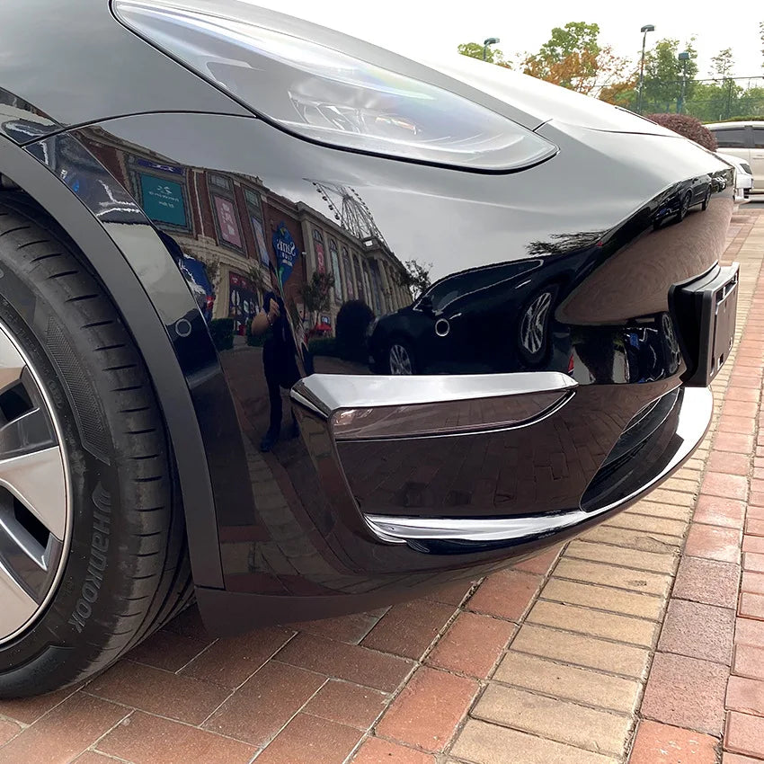 For Tesla Model 3 Model Y 2017-2023 Front Bumper Fog Lamp Wind Knife Spoiler 1Pair Car Fog Lamp Trim Cover Fog Light Eyebrow