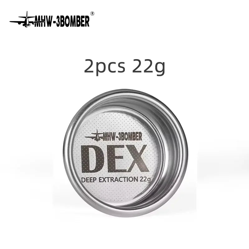 MHW-3BOMBER DEX Precise 58.5mm Espresso Coffee Filter Baskets with Espresso Puck Screen Fit 58mm Portafilter Barista Accessories