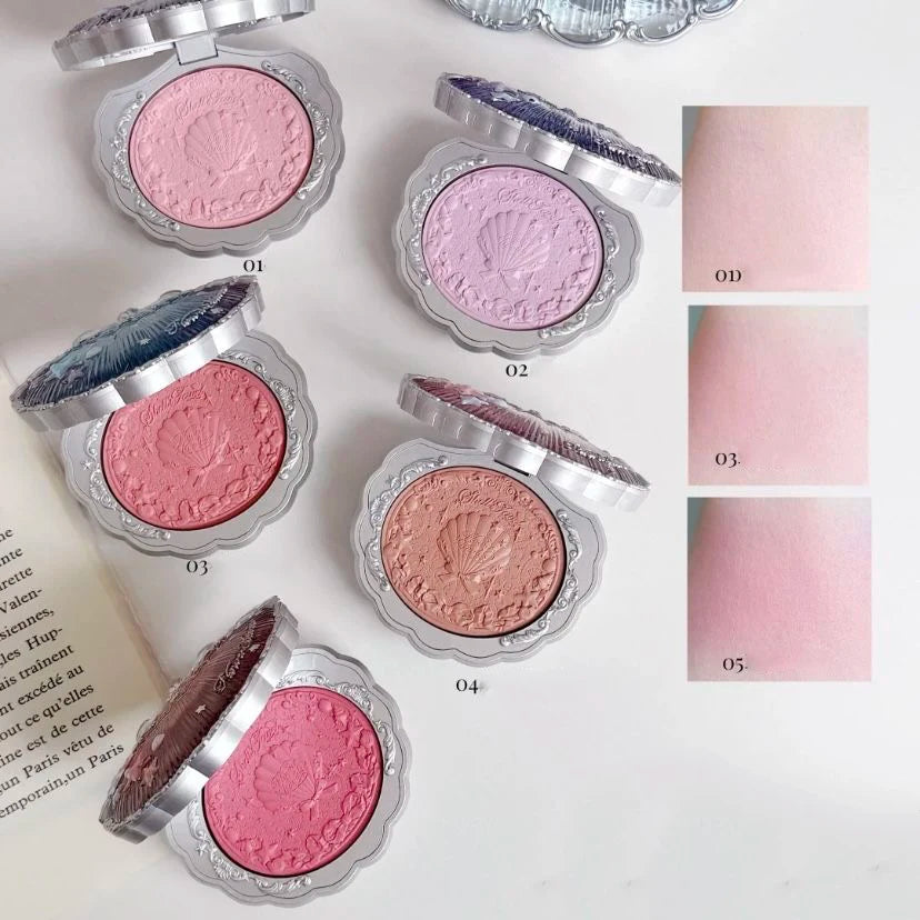 Makeup Gift Set Flowerknow Shell's Jewel Eyeshadow Blush Lip Glaze Setting Powder Correcting Primer For Women Full Kit