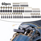 60Pcs Electric Motor Carbon Brushes Electric Hammer Drill Replacement Graphite Brush    For Angle Grinders Power Tool 10 Sizes