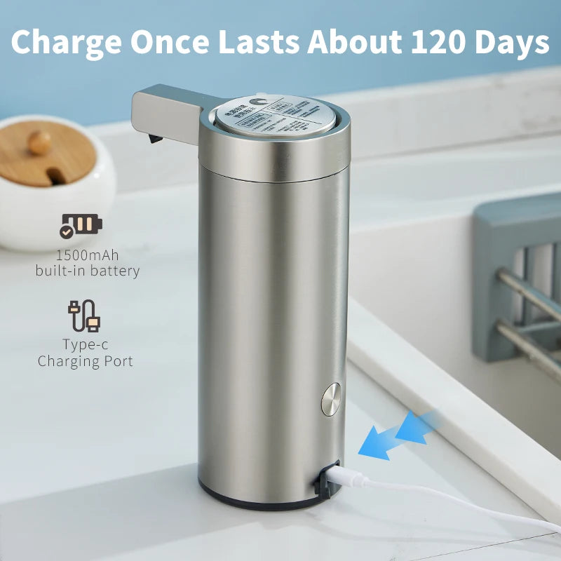 Kitchen Soap Machine Automatic Sensor Out of Hand Sanitizer Smart Electric Body Wash Soap Dispenser 304 Stainless Steel