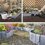 10pcs Plastic Folding Fence Imitation Stone Garden Barrier Outdoor Lawn Decoration Easy Assembly Durable Splicing Fence for Yard