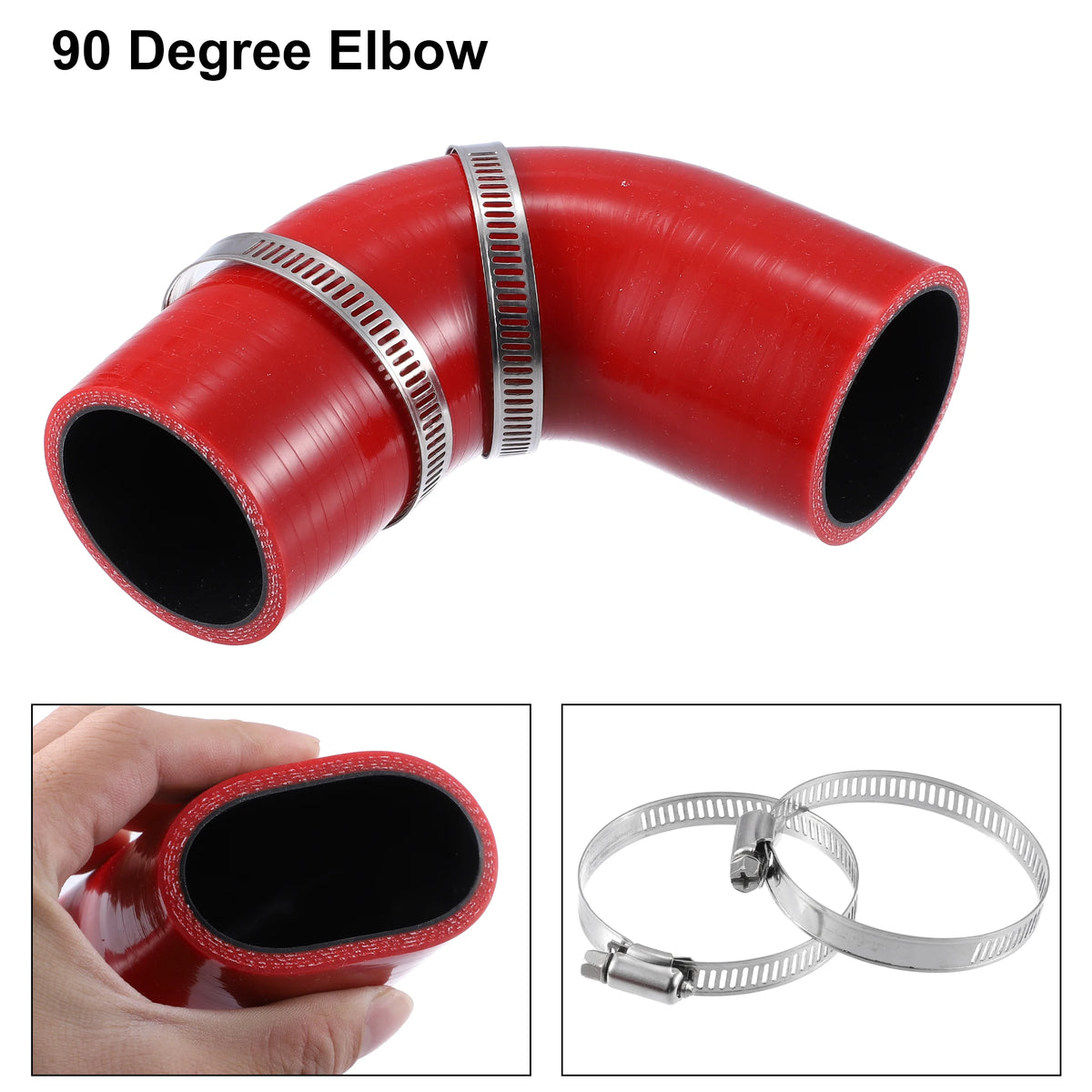 UXCELL 32/51/57/63/70/76/89MM ID 90 Degree Elbow Car Silicone Hose Intake Coupler Intercooler Tube Reducer Set For Seat Leon 1M