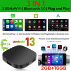 Carplay AI Box Android 13 Wireless Android Auto Smart TV Box For Youtube Netflix Toyota Mazda Hyundai Haval GMC Ford MG VW Kia