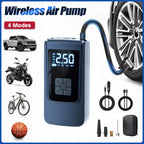 Portable Car Air Pump Wireless Tire Inflator Electric Air Compressor with LCD Digital Display for Car Motorcycles Bicycle Ball