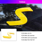 3D ABS S Emblem Letters Car Trunk Badge Decal Stickers for Mini Countryman U25 F65 F66 F67 Cooper S E SE J01 EV J05 Aceman