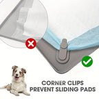 Multi-Size Pet Training and Urine Barrier Pad, Silicone Non-Slip Dog Potty Tray with 8 Support Clips