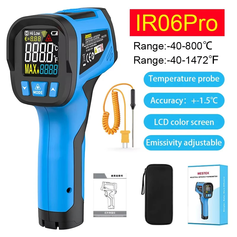 Mestek Digital Infrared Thermometer Non-Contact IR Laser Temperature Gun -50 to 800 C