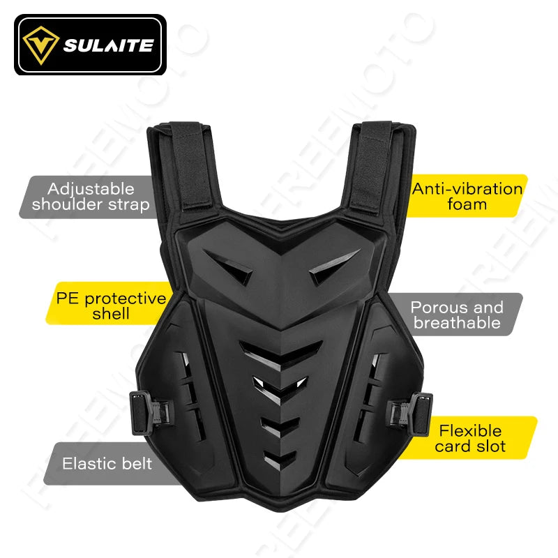 SULAITE Motocross Body Armor Motorcycle Jacket Motocross Moto Vest Back Chest Protector Off-Road Dirt Bike Protective Gear