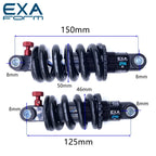 KS EXA Form Bike Rear Shock Absorber 291 Suspension Shocks Spring Durable MTB Bike E Scooter125 150 1000 1250 850 lbs