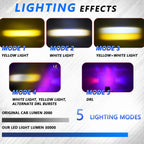 LED Car Grille Spotlight Projector Len Light DRL 120W 12000LM Super Bright Motorcycle Auxiliary Spotlight 6000K/4500K/3000K 12V