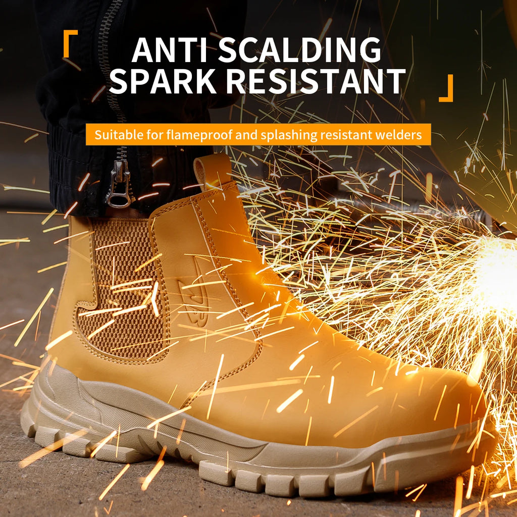 Lightweight Steel Toe Work Shoes for Men Construction Safety Sneakers Anti-Puncture Outdoor Boots with Anti-Smash Protection