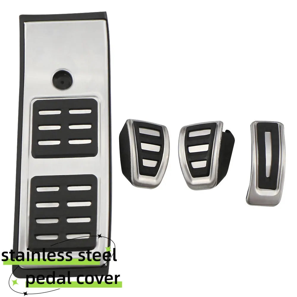 Audi Q5 FY 2018-2022 LHD Stainless Steel Pedal Covers Set, AT/MT with Foot Rest