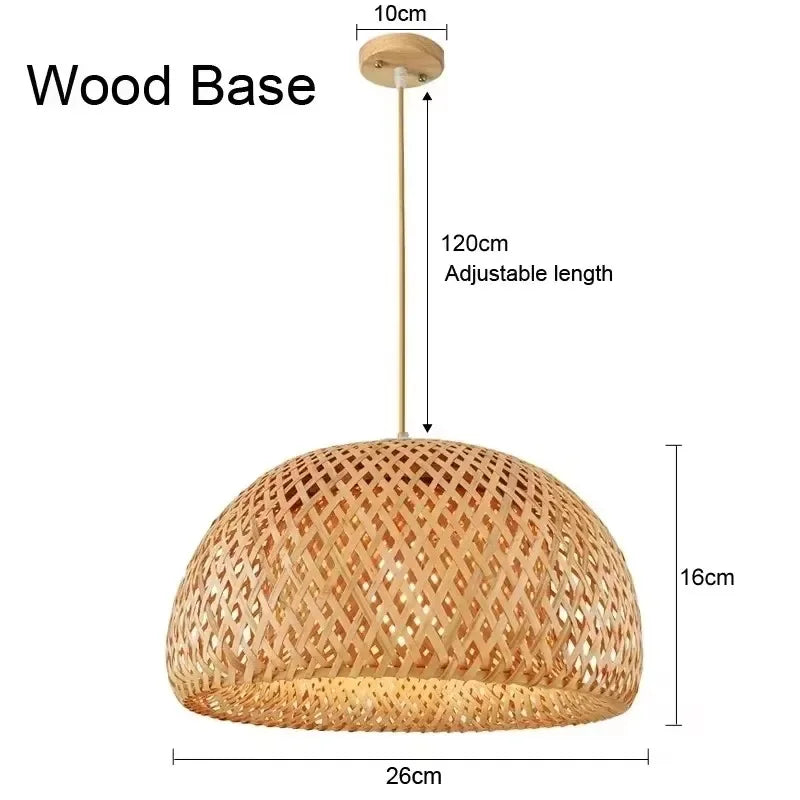 Newest Bamboo Pendant Lamps Ceiling Lights Rattan Wicker Lustre Hand Knit Braiding Suspended Home Dining Braided Decoration HOT