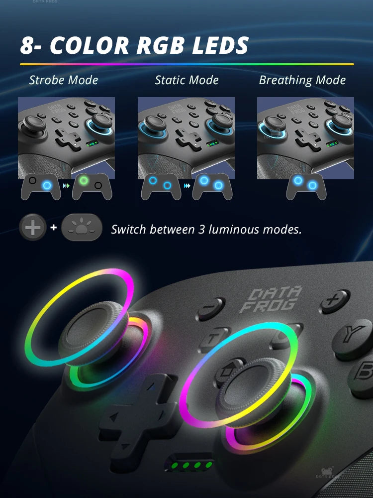 Data Frog Wireless Game Controllers 2pcs for Nintendo Switch/Switch Lite/OLED & PC