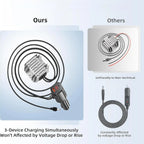 For Starlink Mini 3in1 12V-24V Car Charger Car Cigarette Lighter Adapter Voltage Converter DC Power Cable for RVS Campers Boats