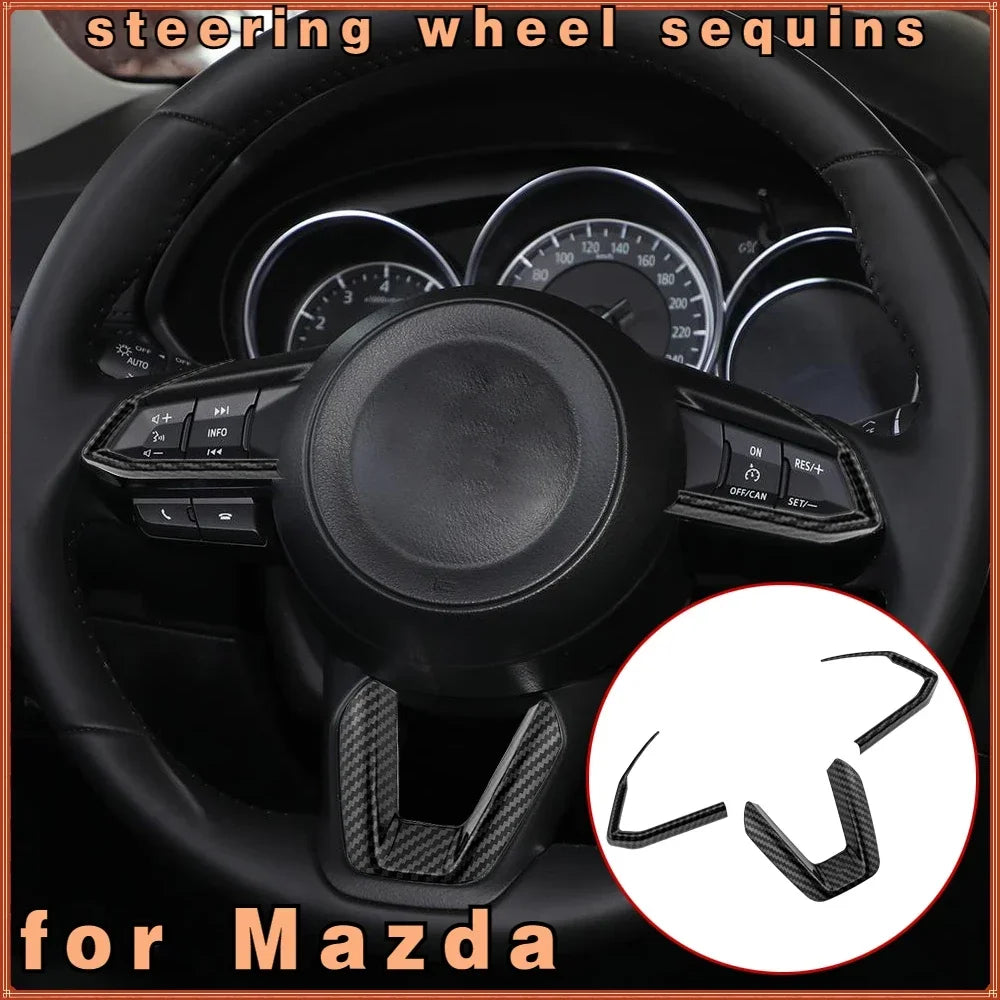 Car Steering Wheel Trim Circle Sequins Cover Sticker for Mazda 2 3 6 Demio CX3 CX-3 CX-5 CX5 CX7 CX9 Axela ATENZA 2017 2018 2019