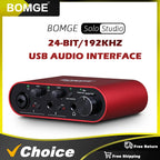 BOMGE BMG-11S Audio Interface 24-bit/192kHz Professional Sound Card And Monitor Headphones Amplifier Are Used For Live Recording