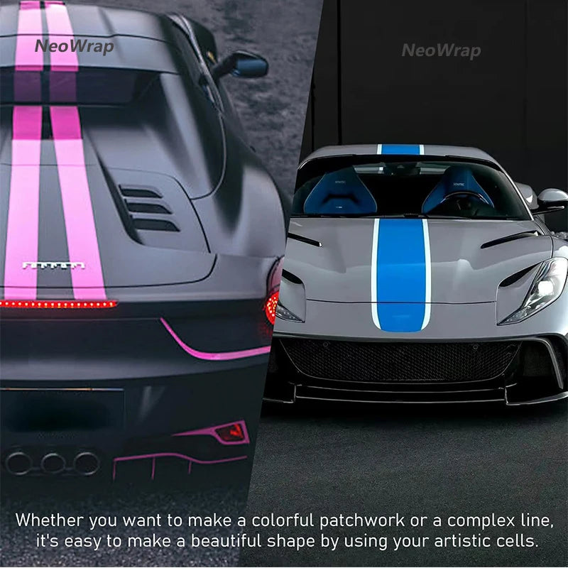 5/10/50M Vinyl Wrap Cutting Tape Car Stickers Finish Line Cut Tape with Squeegee Design Line for Wrapping Car Film Cutting Tools