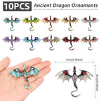 10Pcs Alloy Dragon Shape Charms Stylish Cartoon Spread Wing Dragon Enamel Pin Creative Jewelry Accessories Lapel Brooch Badge