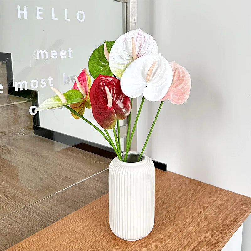 5/10/20pcs 3D Printed Anthurium Artificial Flower Flamingo Palm Wedding Hall Layout Wedding Home Decoration Artificial Flower