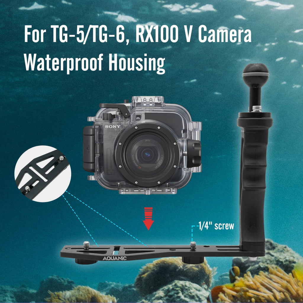Aquanic AS060 Aluminum Alloy Diving Camera Tray Handle Bracket for GoPro, DJI Action