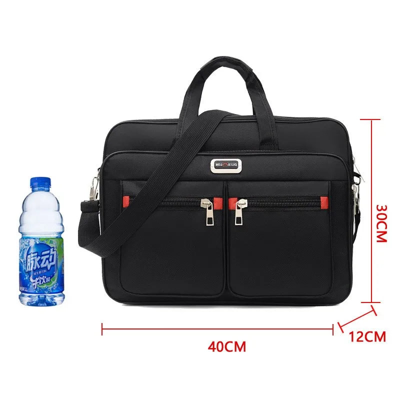 HOMEFISH Men Large Capacity Business Briefcase Portable Versatile Shoulder Bag Multiple Pockets Handbag for Business & Casual