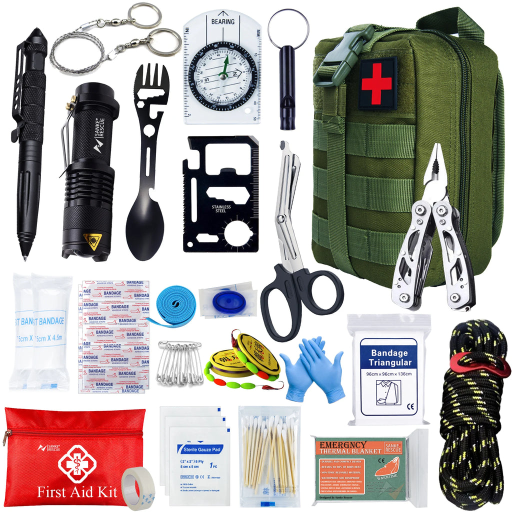 Survival First Aid Kit Survival Full Set Molle Outdoor Gear Emergency Kits Trauma Bag Camping Hiking IFAK Adventures EDC