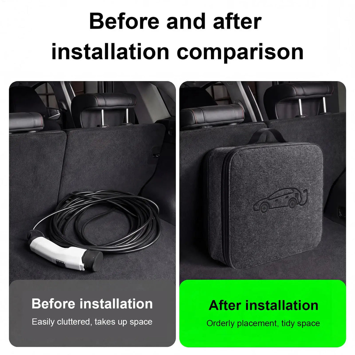 EV Charger Carrying Case Weatherproof Charging Cable Organizer Bag, Color A/B