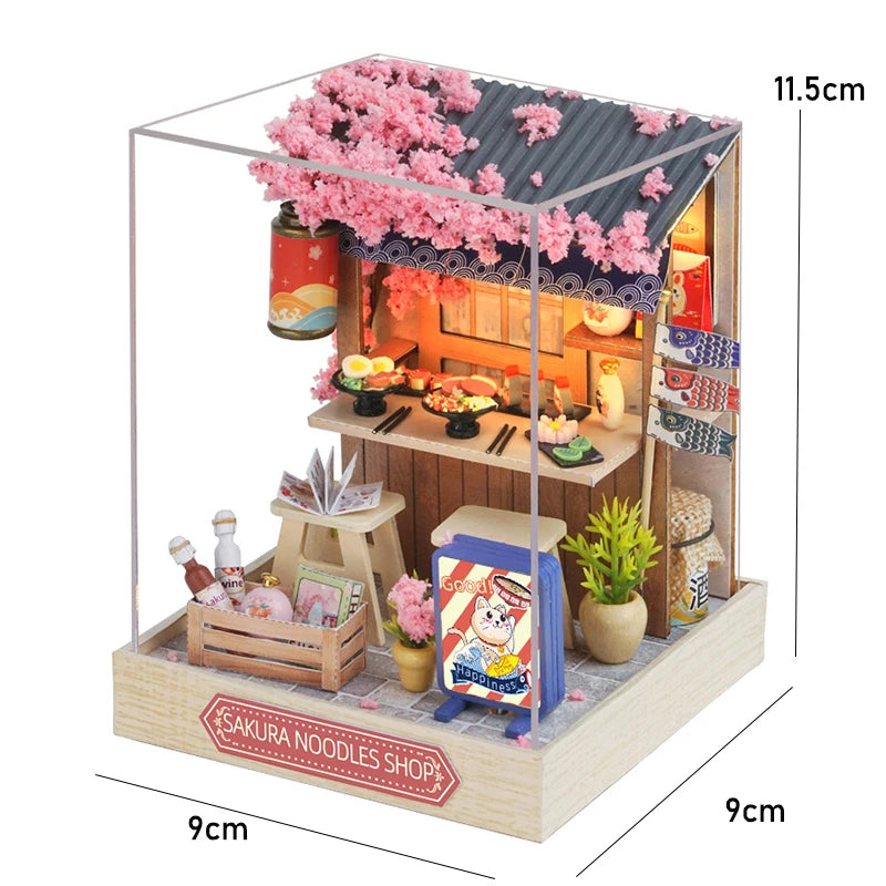 DIY Mini Wooden Dollhouse With Furniture Light Kit Doll House Casa Miniature Accessories Handmade Wooden Toys Birthday Gifts