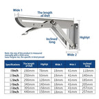 2pcs 8-20inch Stainless Steel Folding Angle Bracket Triangle Shelf Heavy Support Adjustable Wall Mounted Bench SilverWhite Black
