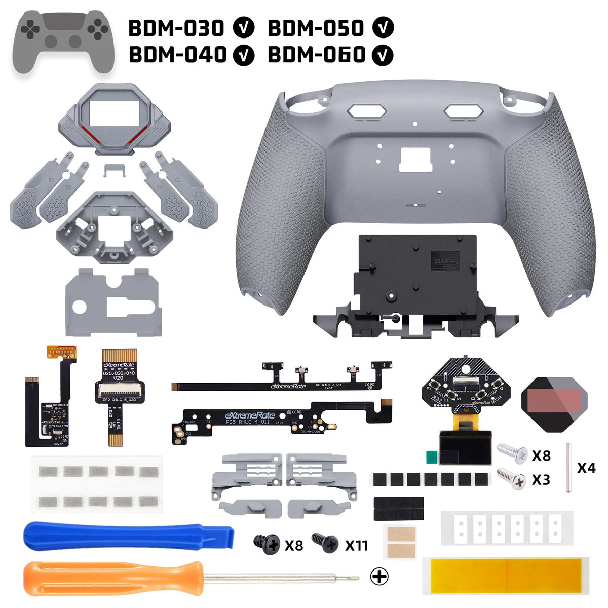 eXtremeRate SPARK PS5 DualSense Back Paddles Kit, 4 Remappable Buttons, Rubberized Black