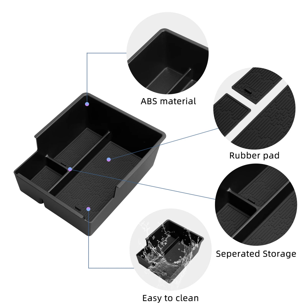 SMABEE Center Console Armrest Box Organizer Tray for BYD Atto 3 Evo 2025-2026 ABS