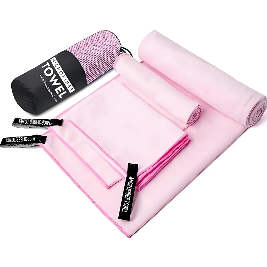 3PCS Quick Dry Beach Towel, Microfiber Travel Towel 3 Size in 1 Pack,Fast Drying Towel Set for Camping, Beach, Gym, Sports, Yoga